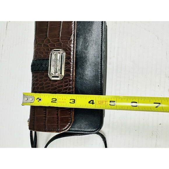 Vtg Brighton Brown/Black Leather Crossbody Bag Purse Shoulder - EUC - Picture 10 of 12